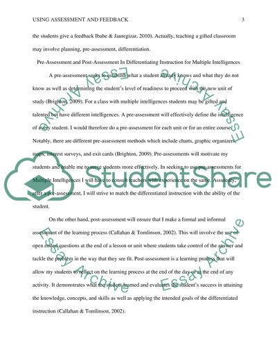 Using Assessment and Feedback