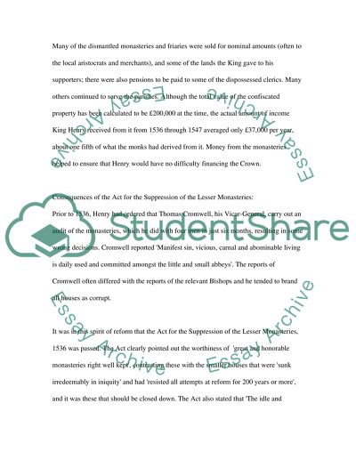 Dissolution of the Monasteries