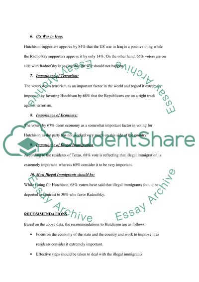 Hutchisons Position in All the Polls among the Residents as Compared to Radnofsky