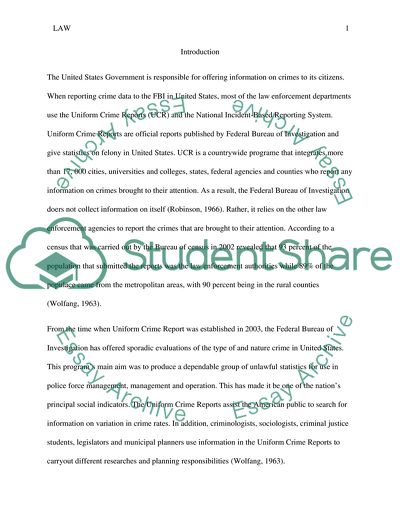 Criminology: Uniform Crime Reports and the National Incident-Based Reporting System