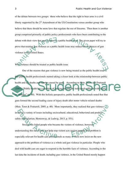 Public Health and Gun Violence