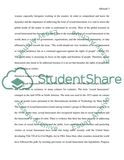 Sexual Harassment as a Global Issue