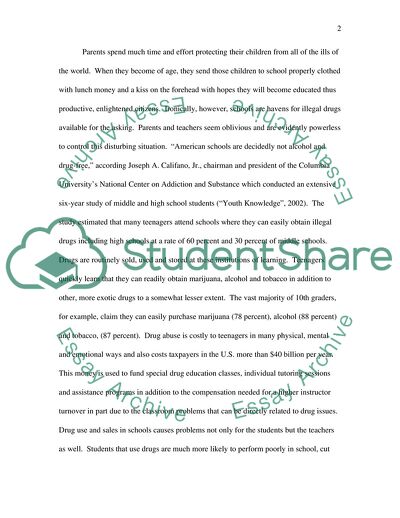 The Effects of Drugs among Teenagers