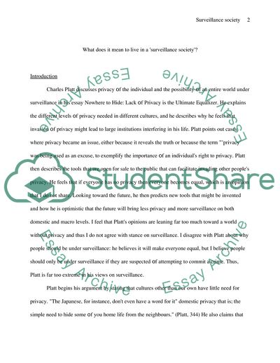 What Does It Mean to Live in a Surveillance Society