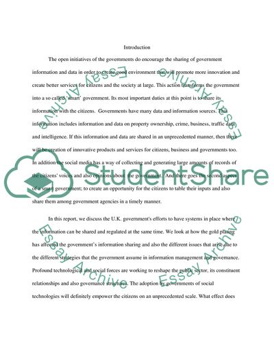 Information Management and Governance of UK Government