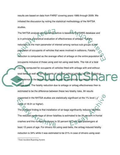 Statistics: How Accident Statistics Effected Installing Airbags