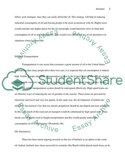 Reducing Oil Consumption