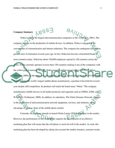 Marketing Plan for Nokia Company