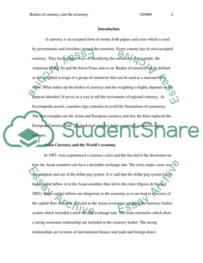 Basket of currency and the economy
