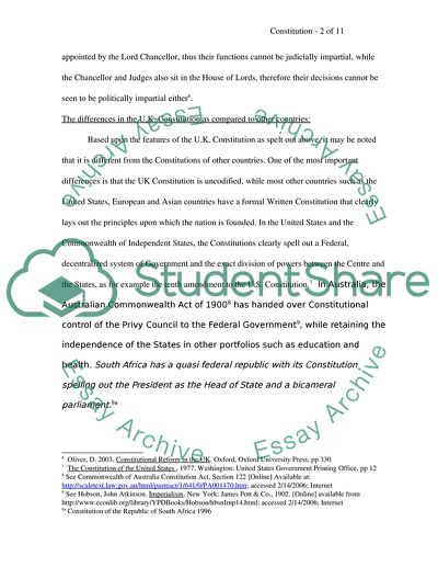 The United Kingdom Constitution