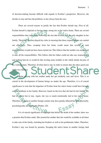 Eveline essay
