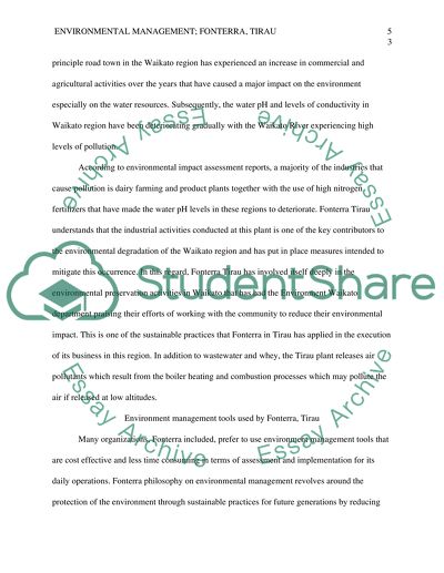 Environmental Management at Fonterra