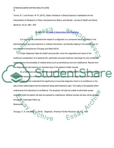 Stakeholders within Health Care