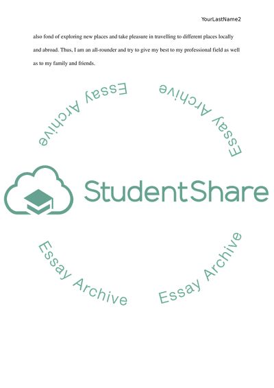 My Professional Field and Experience