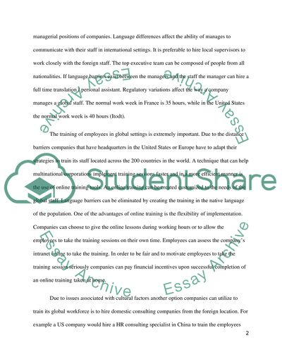 Managing and training a global workforce