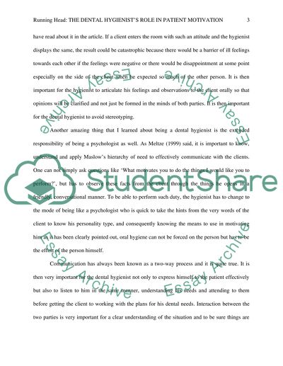 The Dental Hygienists Role in Patient Motivation