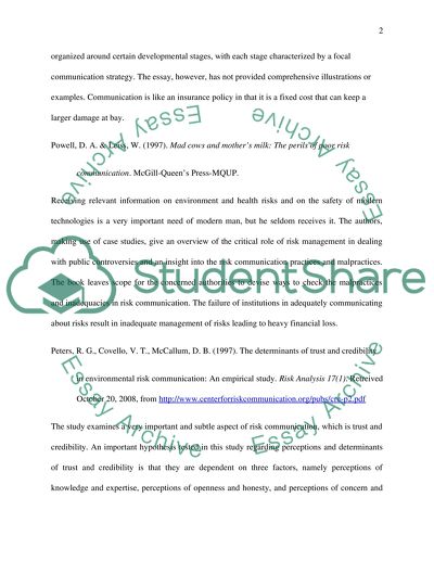 Risk Communication Issues