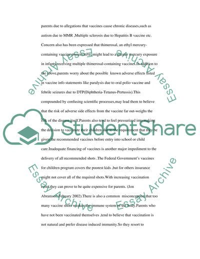 Parental Attitudes to the Immunization of Young Children