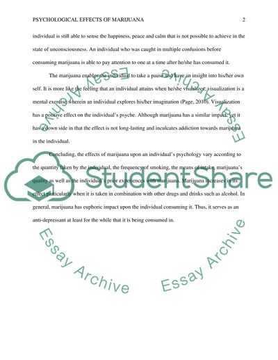 Psychological effects of marijuana