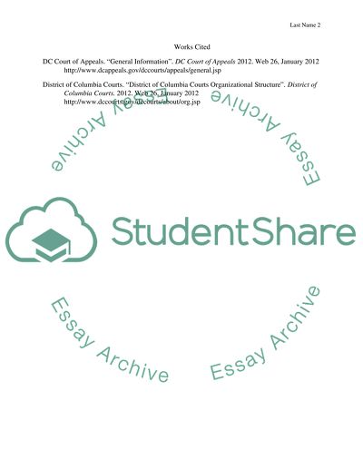 Washington D.C. Court Set Up