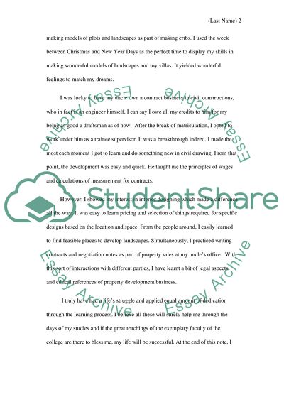 Motivation to Study at Postgraduate Degree Course in Property Development