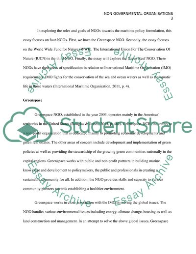 The Role of Non-Governmental Organization in the Formulation of Effective Maritime Policies