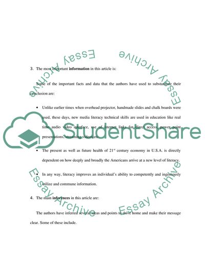 Connecting the Digital Dots: Literacy of the 21st Century