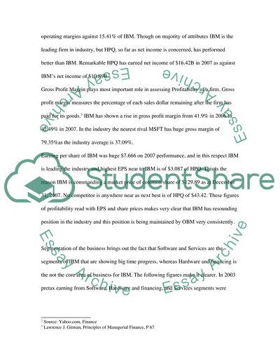 IBM financial and business indicators analysis