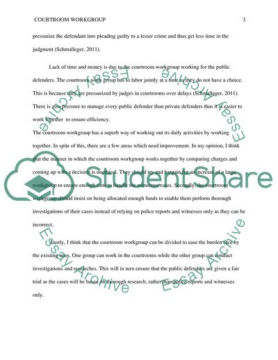 The Roles of the Courtroom Workgroup