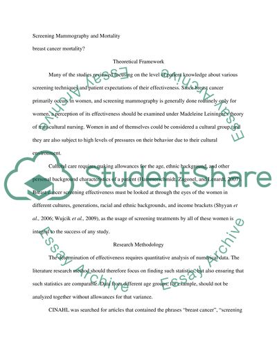 Screening Mammography and Mortality
