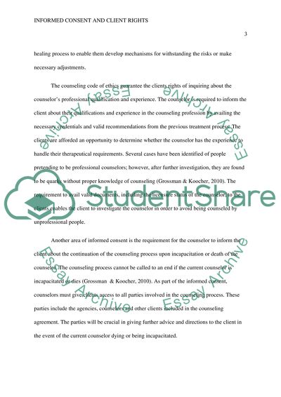 Informed Consent and Client Rights