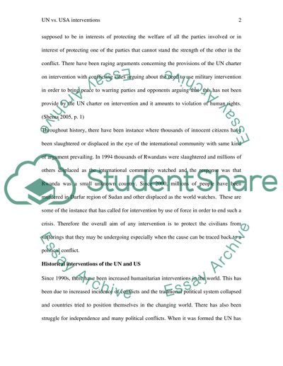 United Nations and USA Interventions