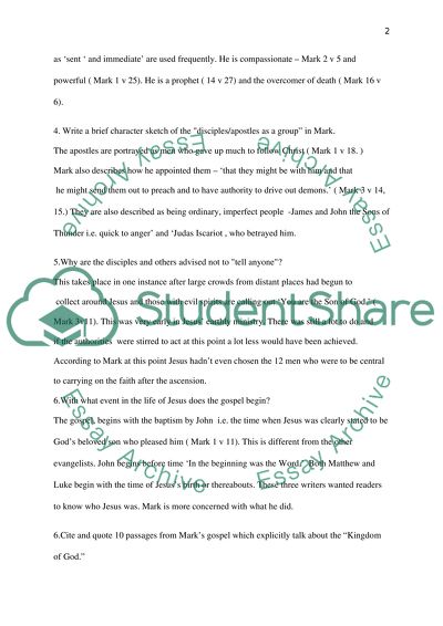 Discuss Gospel of Mark