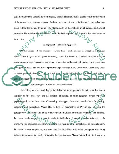 Myers Briggs Personality Assessment Test