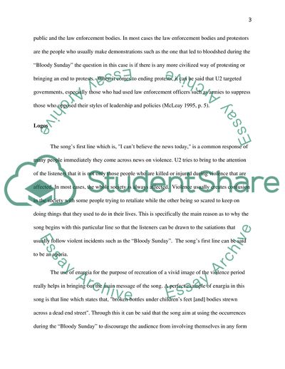 Rhetorical Analysis of Sunday Bloody Sunday