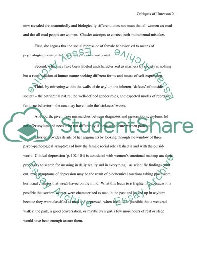 Critiques of Unreason by Chesler and Foucault