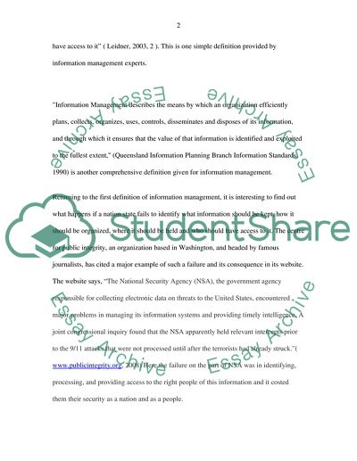 Information Management and National Security: Challenges for Nigeria