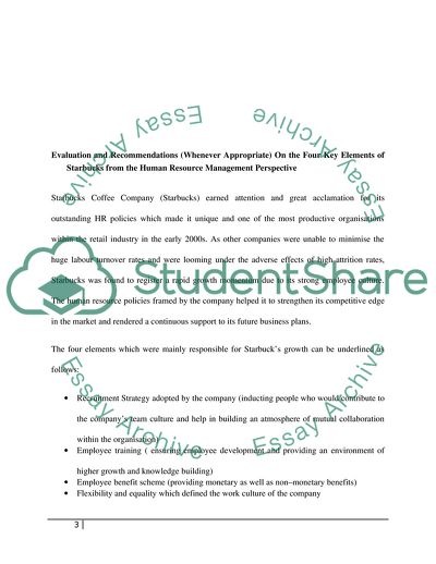 Evaluation and Advice on the Four Elements of Starbucks from Human Resource Management Perspective