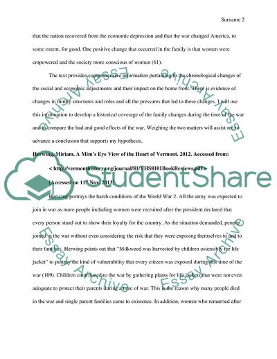 Changes in American Family during World War II