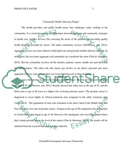 Community Health Advocacy: Prostate Cancer