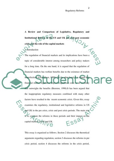 A review and comparison of legislative,regulatory and institutional reform in the US and UK