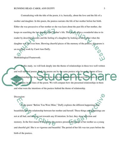 Comapare how relationships are presented in Before you were mine and Anne Hathaway by Carol Ann Duffy