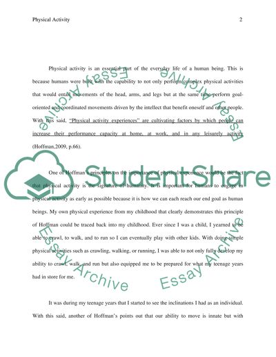 Physical acitvity experiences