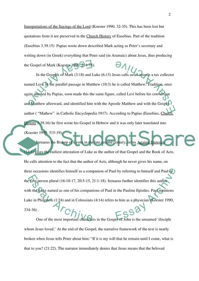 The Four Gospels and Their Traditional Authors