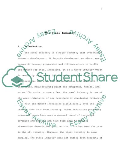 Steel Industry Term Paper