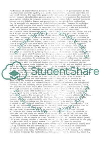 Fundamental of International Buisness