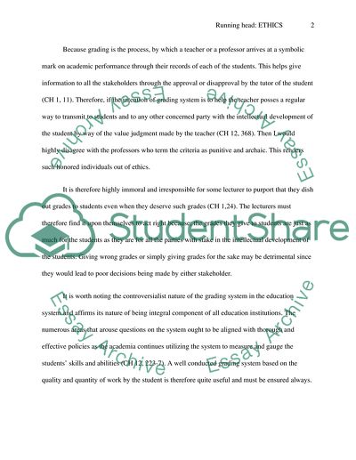 Ethics of Grading System in the Education