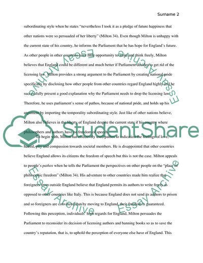 Analysis of Areopagitica by John Milton