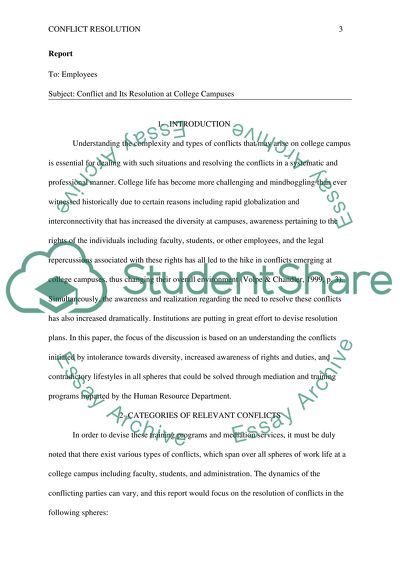 Conflict and Its Resolution