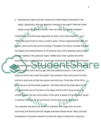 The Origins of the Arab-Israeli Dispute